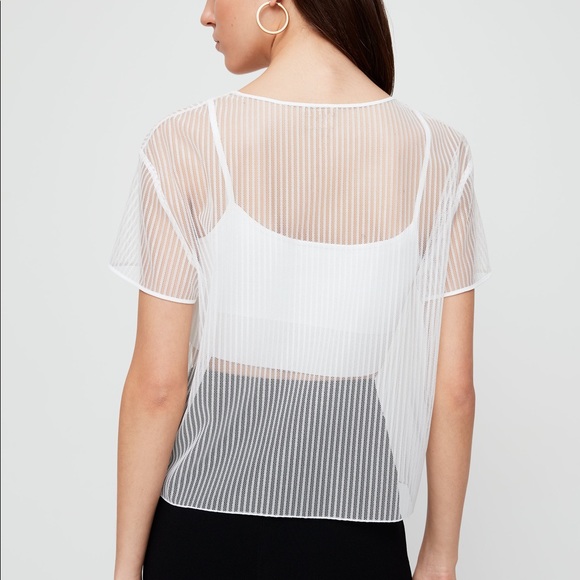 Aritzia Babaton Sheer Pinstripe Top - Brand New With Tags - Picture 2 of 7